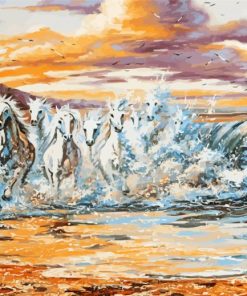 Sea Wave Horses paint by number
