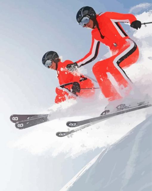 Ski Women paint by number