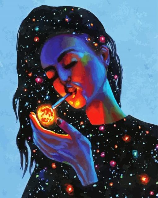 Universe Girl Smoking paint by number