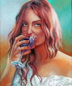 Vintage Woman With Drink Paint by number