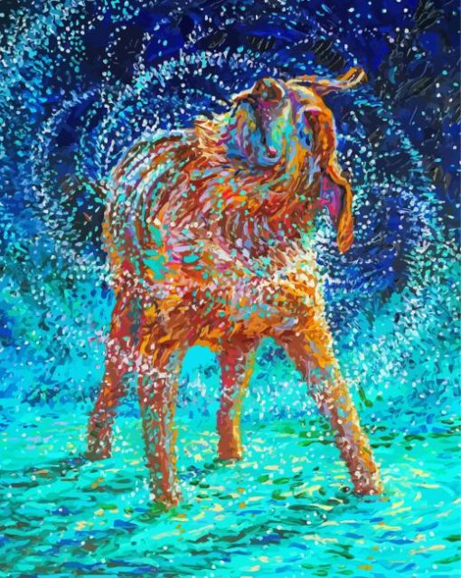 Wet Dog Shaking Art paint by number