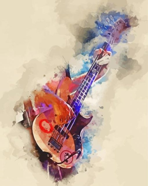 Abstract Bass Player paint by number