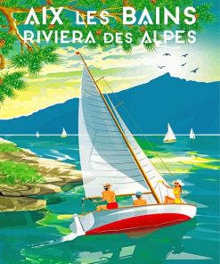 Aix Les Bains Summer Poster paint by number