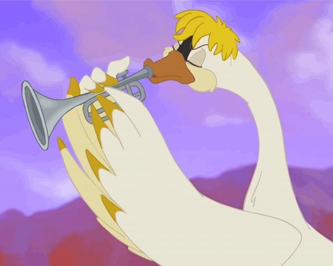 Anime Swan Bird paint by number