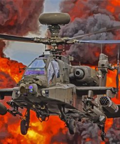 Apache Helicopter paint by number