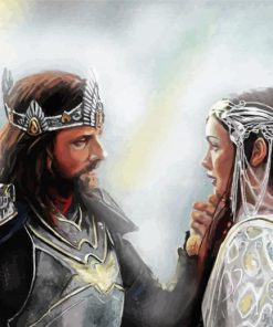 Arwen And Aragorn Art paint by number