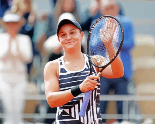Ashleigh Barty Australian Tennis Player paint by number