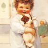 Baby And Dog By Bessie Pease Gutmann paint by number