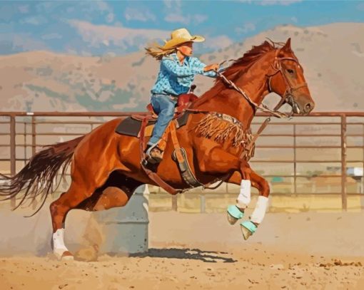 Barrel Racing paint by number