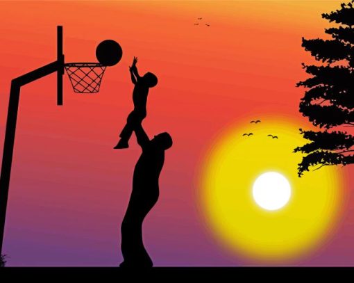 Basketball Silhouette paint by number