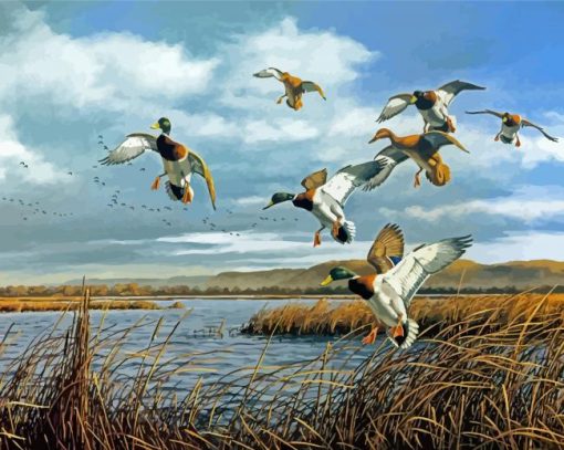 Bird Hunting Scene Art paint by number