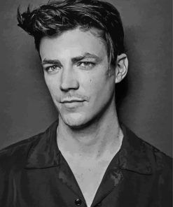 Black And White Grant Gustin paint by number
