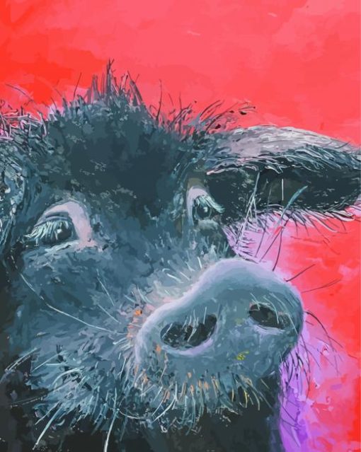 Black Pig Animal paint by number