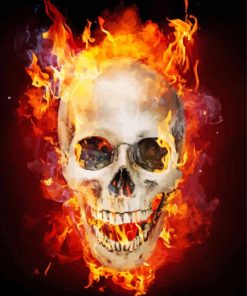Blazing Skull Illustration paint by number