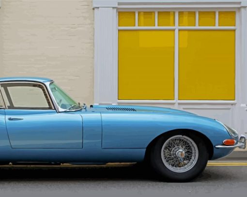 Blue Jaguar Type 1 Car paint by number