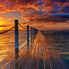 Bridge Over Water Sunset paint by number