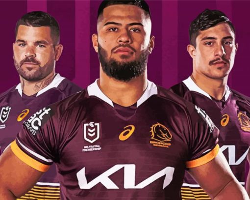 Brisbane Broncos Rugby League Players paint by number