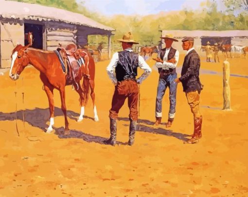 Buying Polo Ponies In The West By Frederic Remington paint by number