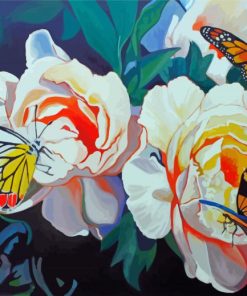 Chelms Peonies Butterflies paint by number