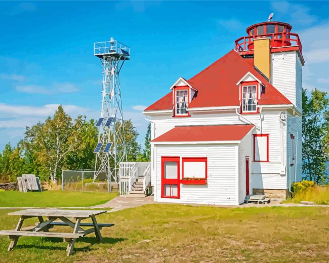 Cabot Head Lighthouse Georgian Bay paint by number