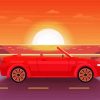 Car Sunset Illustration paint by number