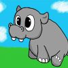 Cartoon Baby Hippo Paint by number
