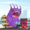 Cartoon Purple Monster paint by number
