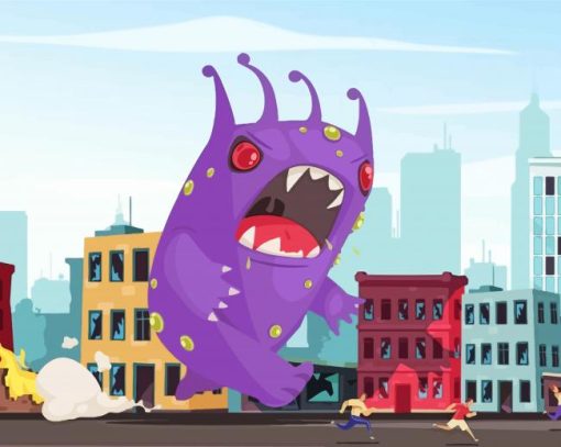 Cartoon Purple Monster paint by number
