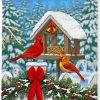 Christmas Cardinals Birds paint by number