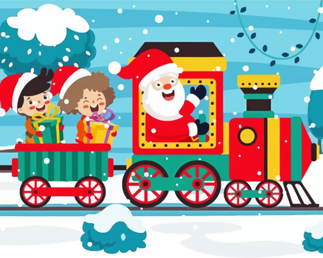 Christmas Train paint by number