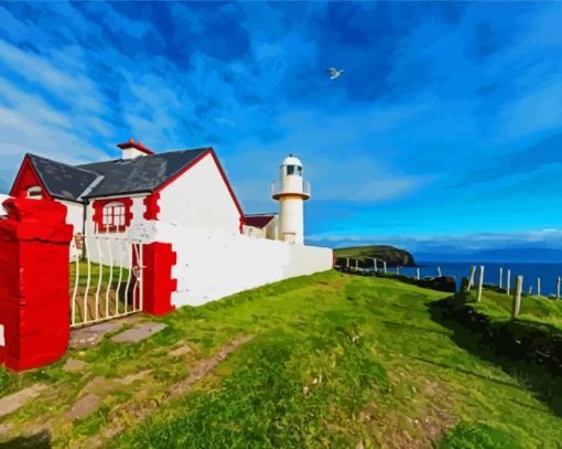 Dingle Ireland Lighthouse paint by number