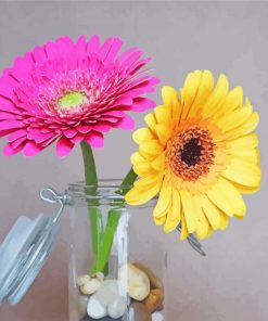 Flowers Mason Jar paint by number