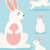 Four White Bunnies paint by number