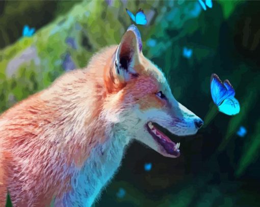 Fox Butterflies paint by number