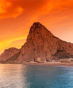 Gibraltar Rock Of Gibraltar Sunset paint by number