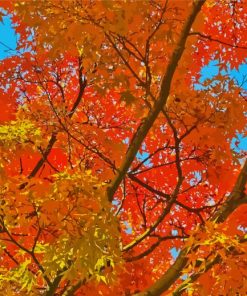 Golden October Trees paint by number