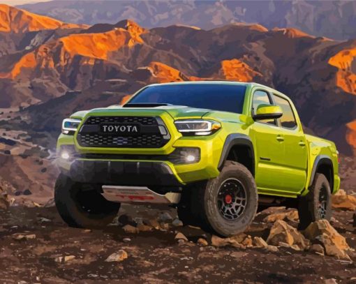 Green Toyota Tacoma paint by number