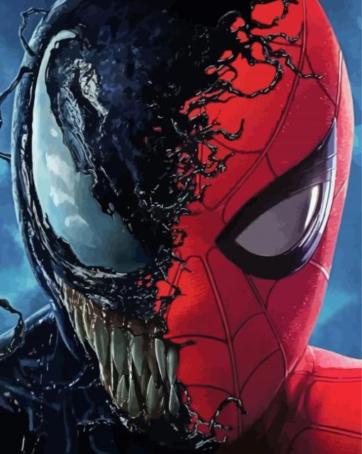 Half Venom Spider Man paint by number