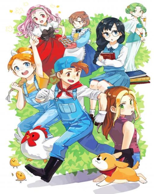 Harvest Moon Game Characters paint by number