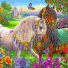 Horse Couple In Garden paint by number