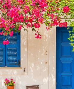 House With Blue Door paint by number