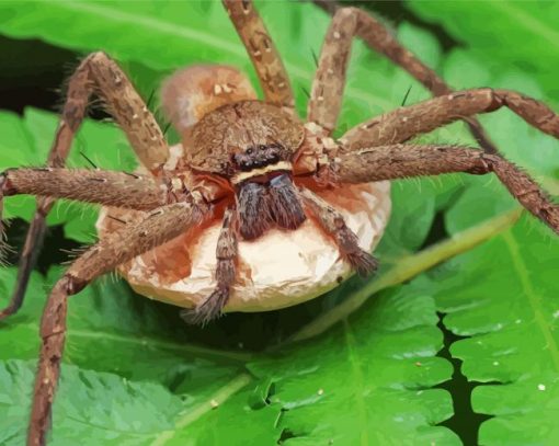 Huntsman Spider With Egg Sack paint by number