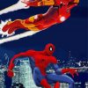 Iron Man And Spider Man Superheroes paint by number