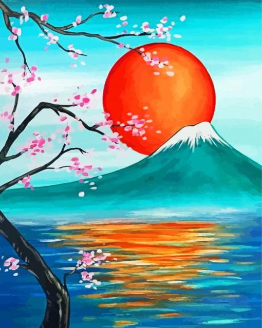 Japanese Sunset paint by number