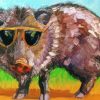 Javelina With Glasses paint by number
