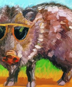 Javelina With Glasses paint by number