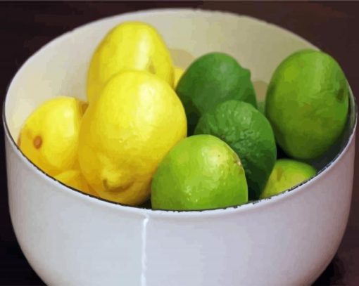 Lemons And Limes In Bowl paint by number