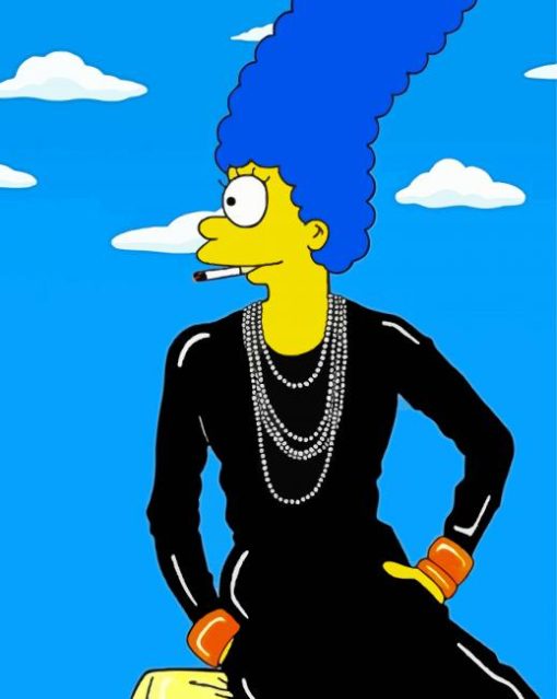 Marge Simpson Smoking Cigarette paint by number