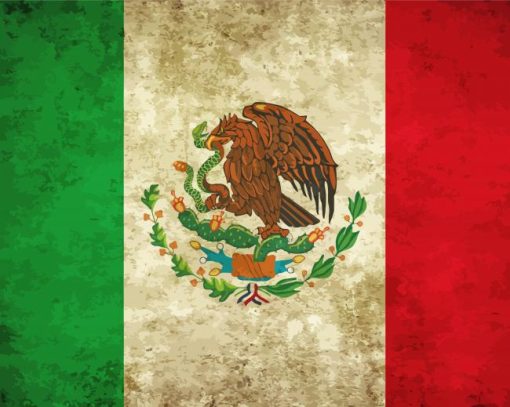 Mexico Flag Art paint by number
