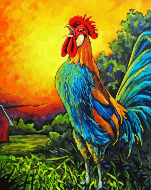 Morning Abstract Rooster paint by number